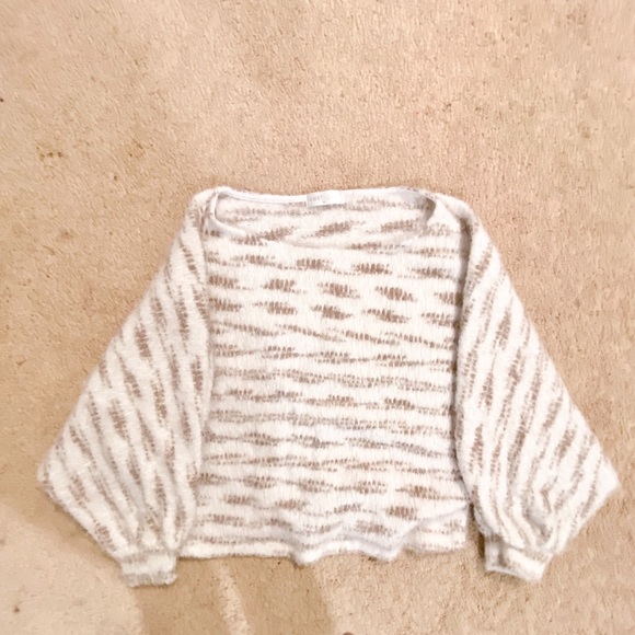 Boutique Fuzzy Zebra Striped Sweater - Picture 2 of 3